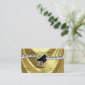 Grand Gold Piano und Keyboard Business Card Visitenkarte (Stehend Vorderseite)