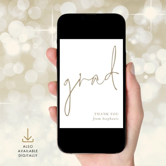 Grand Gold Script Abschluss Dankeschön Karte