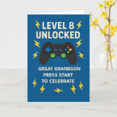 Grand Grandson 8. Geburtstag Game Controller Alter Karte (Gelbe Blume)