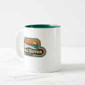 Grand Haven 70er Retro Michigan Vintag Zweifarbige Tasse (Vorderseite Links)