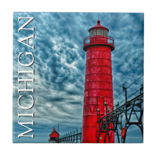 Grand Haven Leuchtturm   Michigan Fliese