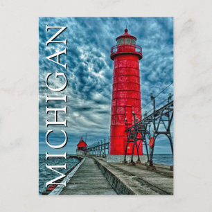 Grand Haven Leuchtturm   Michigan Postkarte