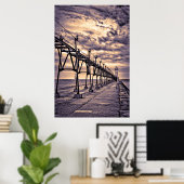 Grand Haven Leuchtturm und Pier, Grand Haven Poster (Heimbüro)