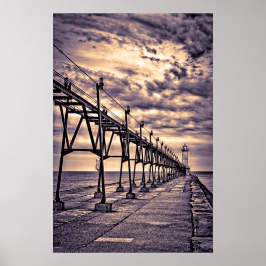 Grand Haven Leuchtturm und Pier, Grand Haven Poster (Vorne)