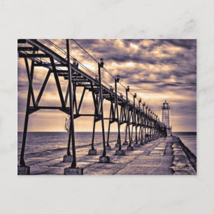Grand Haven Leuchtturm und Pier, Grand Haven Postkarte