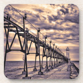 Grand Haven Leuchtturm und Pier, Grand Haven Untersetzer (Vorderseite)