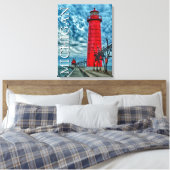 Grand Haven Lighthouse | Michigan Leinwanddruck (Insitu (Schlafzimmer))