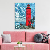 Grand Haven Lighthouse | Michigan Leinwanddruck (Insitu (Wohnzimmer))