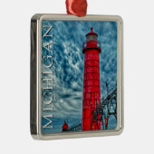 Grand Haven Lighthouse | Michigan Ornament Aus Metall (Rechts)