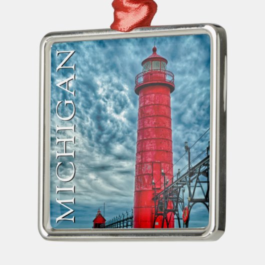 Grand Haven Lighthouse | Michigan Ornament Aus Metall (Links)