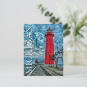Grand Haven Lighthouse | Michigan Postkarte (Stehend Vorderseite)