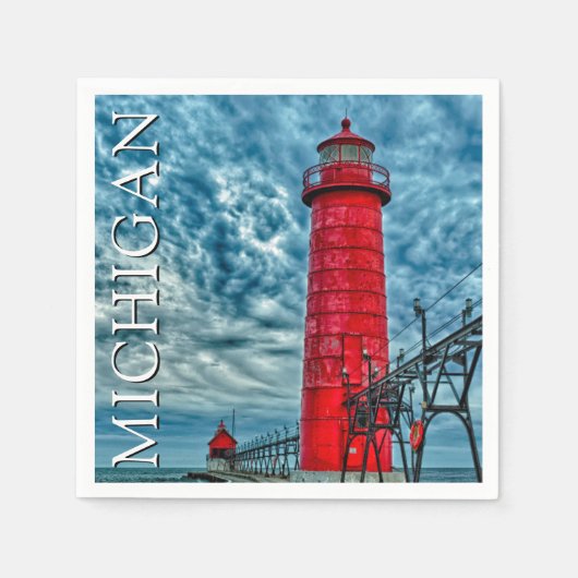 Grand Haven Lighthouse | Michigan Serviette (Vorderseite)
