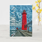 Grand Haven Lighthouse | Michigan | Vielen Dank Karte (Gelbe Blume)
