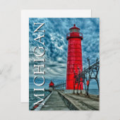 Grand Haven Lighthouse | Michigan | Vielen Dank Postkarte (Vorne/Hinten)