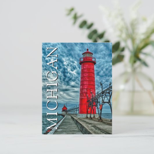 Grand Haven Lighthouse | Michigan | Vielen Dank Postkarte (Stehend Vorderseite)