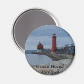 Grand Haven Lighthouses Magnet (Vorderseite/Rückseite)