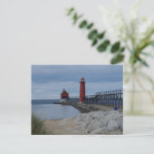 Grand Haven Lighthouses Postkarte (Stehend Vorderseite)