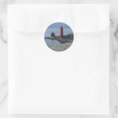 Grand Haven Lighthouses Runder Aufkleber (Tasche)