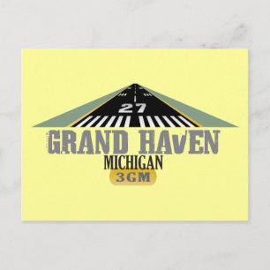 Grand Haven MI - Airport Runway Postkarte