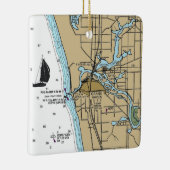 Grand Haven MI Nautical Chart Keramikornament (Rechts)