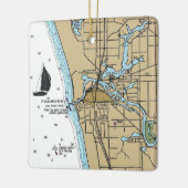 Grand Haven MI Nautical Chart Keramikornament (Links)