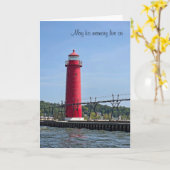 Grand Haven Michigan Lighthouse Beileid Karte (Gelbe Blume)