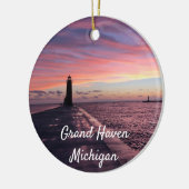 Grand Haven Michigan Lighthouse Keramik Ornament (Links)