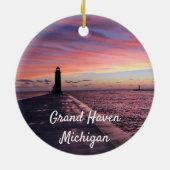 Grand Haven Michigan Lighthouse Keramik Ornament (Hinten)