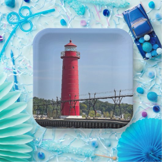 Grand Haven Michigan Lighthouse Pappteller (Party)