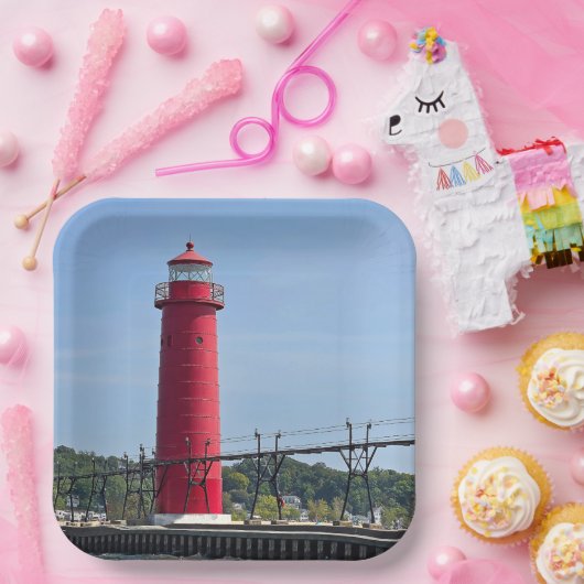Grand Haven Michigan Lighthouse Pappteller (Party)