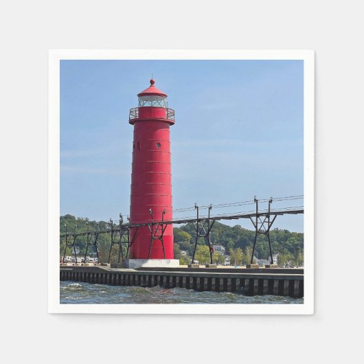 Grand Haven Michigan Lighthouse Serviette (Vorderseite)