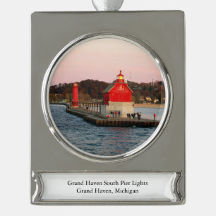 Grand Haven South Pierhead Leuchtbanner Banner-Ornament Silber