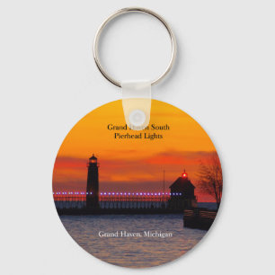 Grand Haven South Pierhead Lights-Kette Schlüsselanhänger