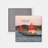 Grand Haven South Pierhead Lights-Magnet Magnet (Vorderseite/Rückseite)