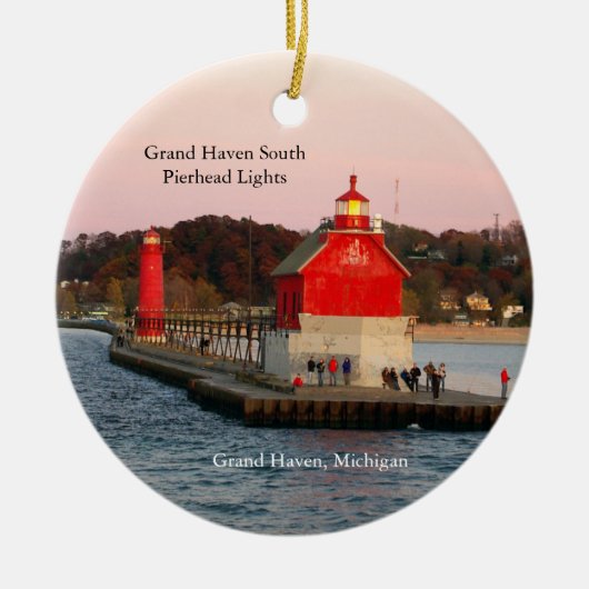 Grand Haven South Pierhead Lights-Ornament Keramik Ornament (Vorne)