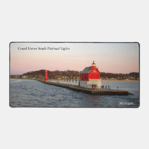 Grand Haven South Pierhead Lights Schreibtischmatt Schreibtischunterlage