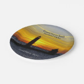 Grand Haven South Pierhead Lights Sonnenuntergang Pappteller (Schrägansicht)