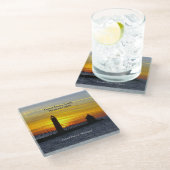 Grand Haven South Pierhead Lights SonnenuntergangW Glasuntersetzer (Schrägansicht)