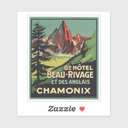 Grand Hotel Beau Rivage Chamonix Aufkleber (Blatt)