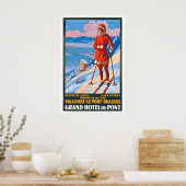 Grand Hotel du Pont Switzerland Vintage Ski Poster (Küche)