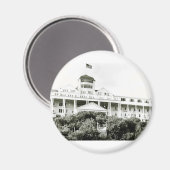 Grand Hotel, Insel Mackinac, schwarz-weiß Magnet (Vorderseite/Rückseite)