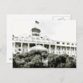 Grand Hotel, Insel Mackinac, schwarz-weiß Postkarte (Vorne/Hinten)