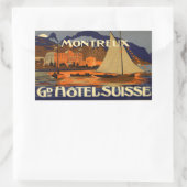 Grand Hotel Suisse Montreux Rechteckiger Aufkleber (Tasche)
