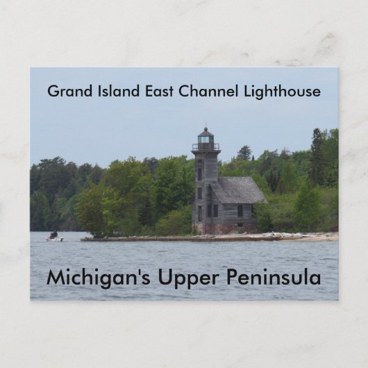 Grand Island East Channel Lighthouse Postkarte (Vorderseite)