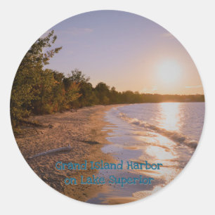 Grand Island Sunset Runder Aufkleber