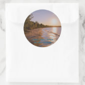 Grand Island Sunset Runder Aufkleber (Tasche)