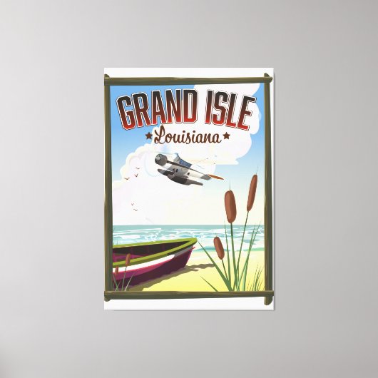 Grand Isle, Louisiana Reiseplakat Leinwanddruck (Vorderseite)