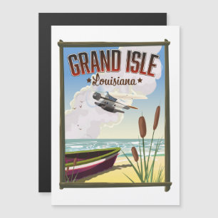 Grand Isle, Louisiana Reiseplakat Magnetkarte