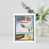 Grand Isle, Louisiana Reiseplakat Postkarte (Stehend Vorderseite)