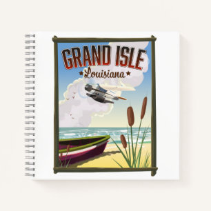 Grand Isle, Louisiana Reiseplakat Schlüsselanhänge Notizblock